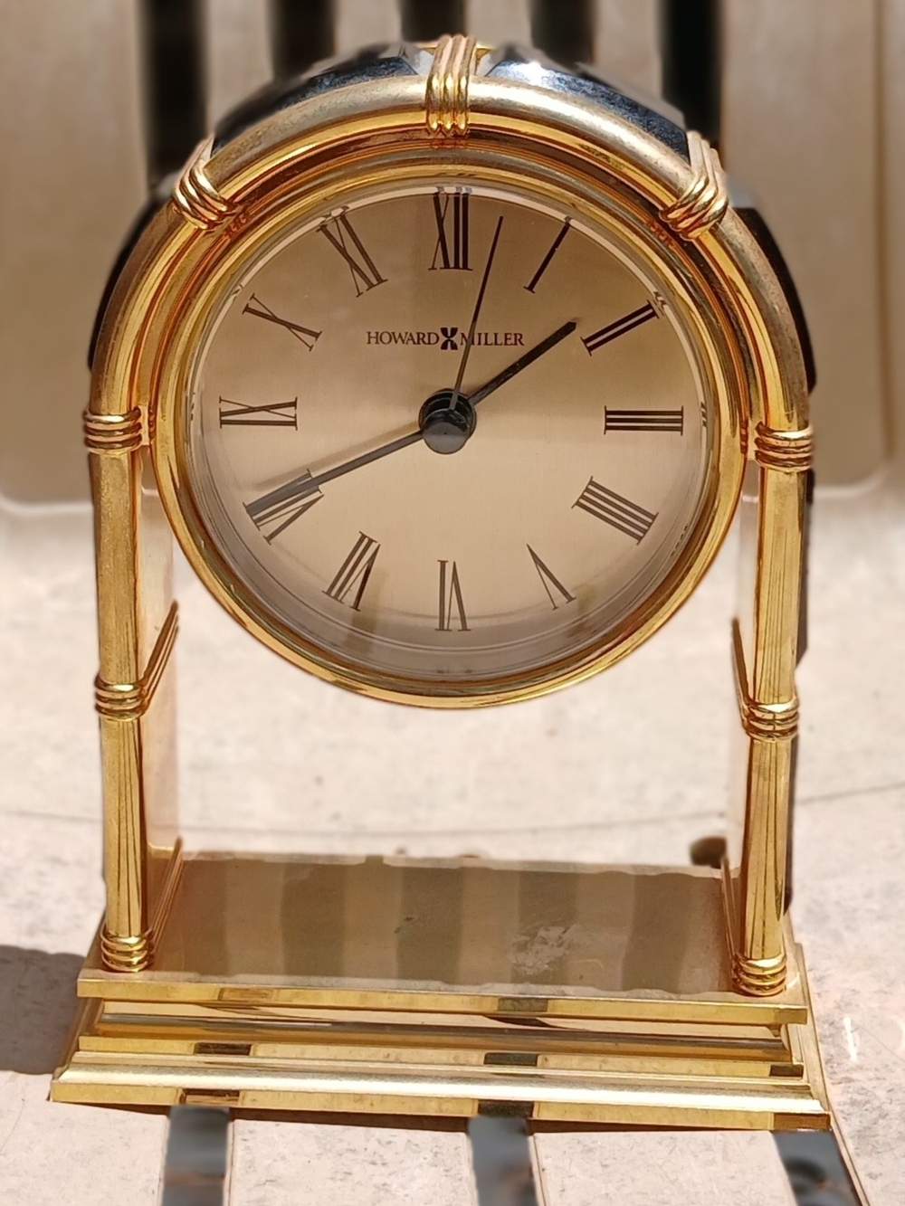 Howard Miller Quartz Table Clock with Roman Dial